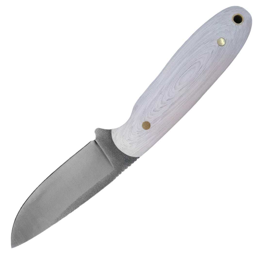 Kam Knife - B20 - N690 Steel - White Handle - Fixed Blade