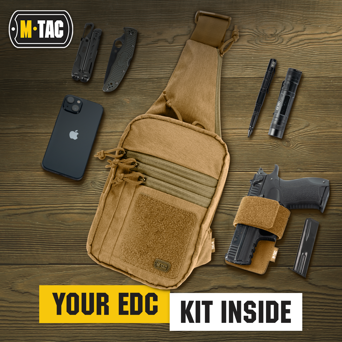 M-Tac Tactical Bag Shoulder Chest Pack with Sling and Loop Panel