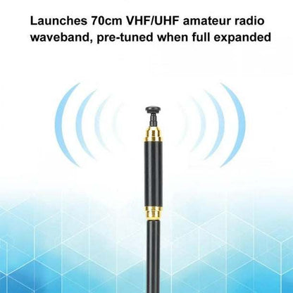 AL-800 Expanding BNC Antenna, high-gain dual-band telescoping for long-range communication, 70cm VHF/UHF radio.