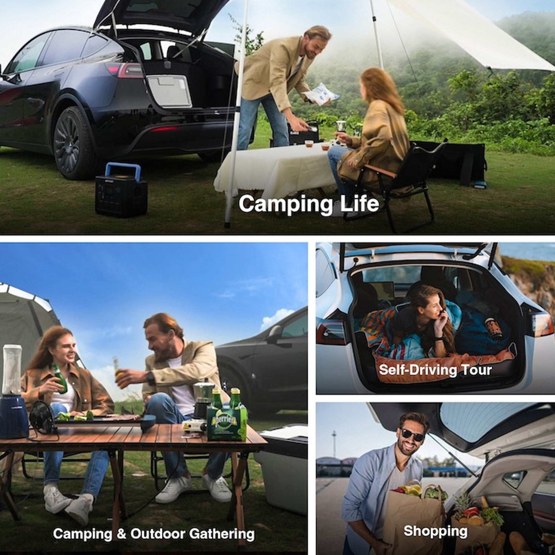 ACOPOWER TesFridge Portable Freezer for Tesla Model 3, Y, X – camping and outdoor gathering usage.