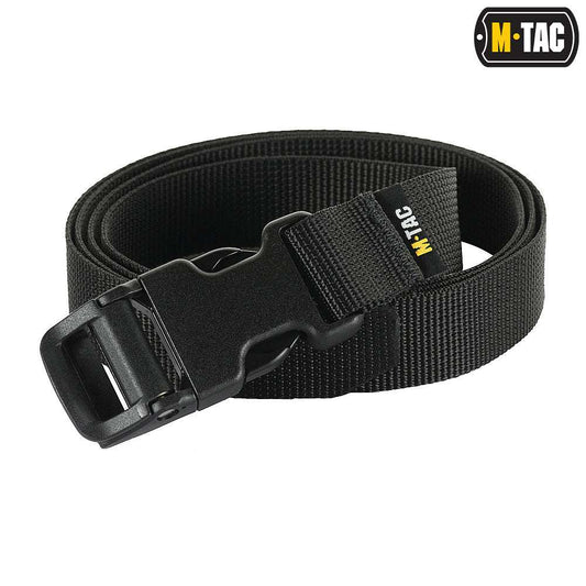 M-Tac Compressive Strap Gen.II in black with fastex buckle, 1" wide nylon sling, for backpack and travel gear attachment.