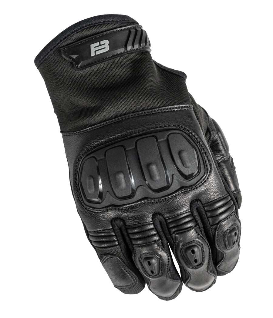 Heavy-duty Warrior Gloves with Level 5 cut protection, hard knuckle armor, leather reinforcements, and touch screen capability.