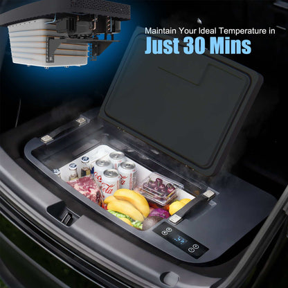 ACOPOWER TesFridge Portable Freezer for Tesla Model 3, Y, and X with sleek integration, efficient cooling, and ample capacity.