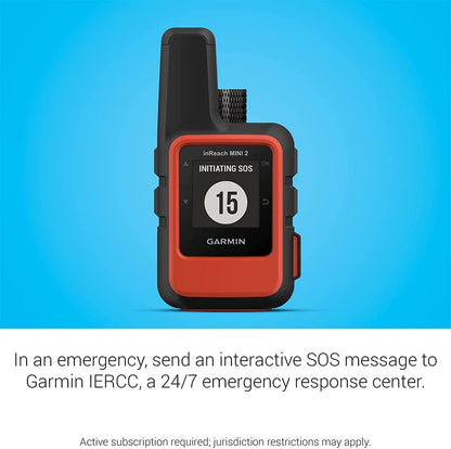 Garmin 010-02602-00 inReach Mini 2 Portable Satellite Communicator/GPS Navigator, Flame Red