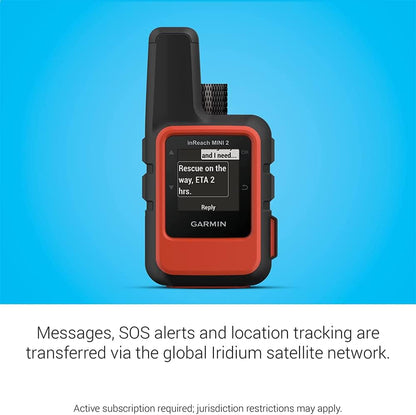 Garmin 010-02602-00 inReach Mini 2 Portable Satellite Communicator/GPS Navigator, Flame Red