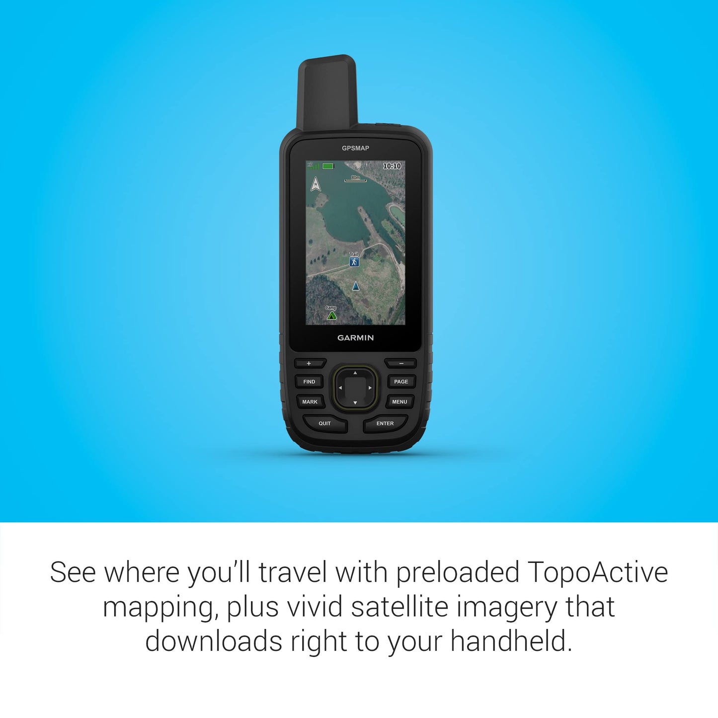 Garmin GPSMAP 67 Rugged GPS Handheld, Multi-Band GNSS, Topo Mapping, Satellite Imagery, Color Display
