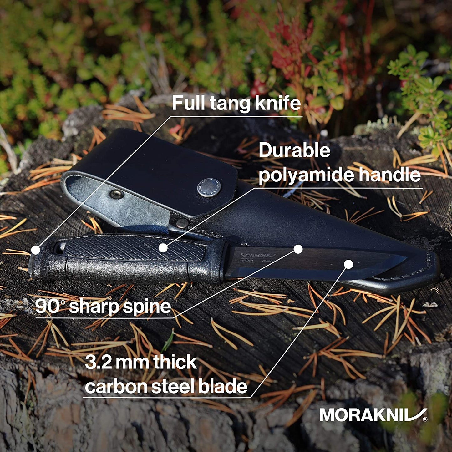 Morakniv Garberg Full Tang Fixed Blade Knife with Carbon Steel Blade