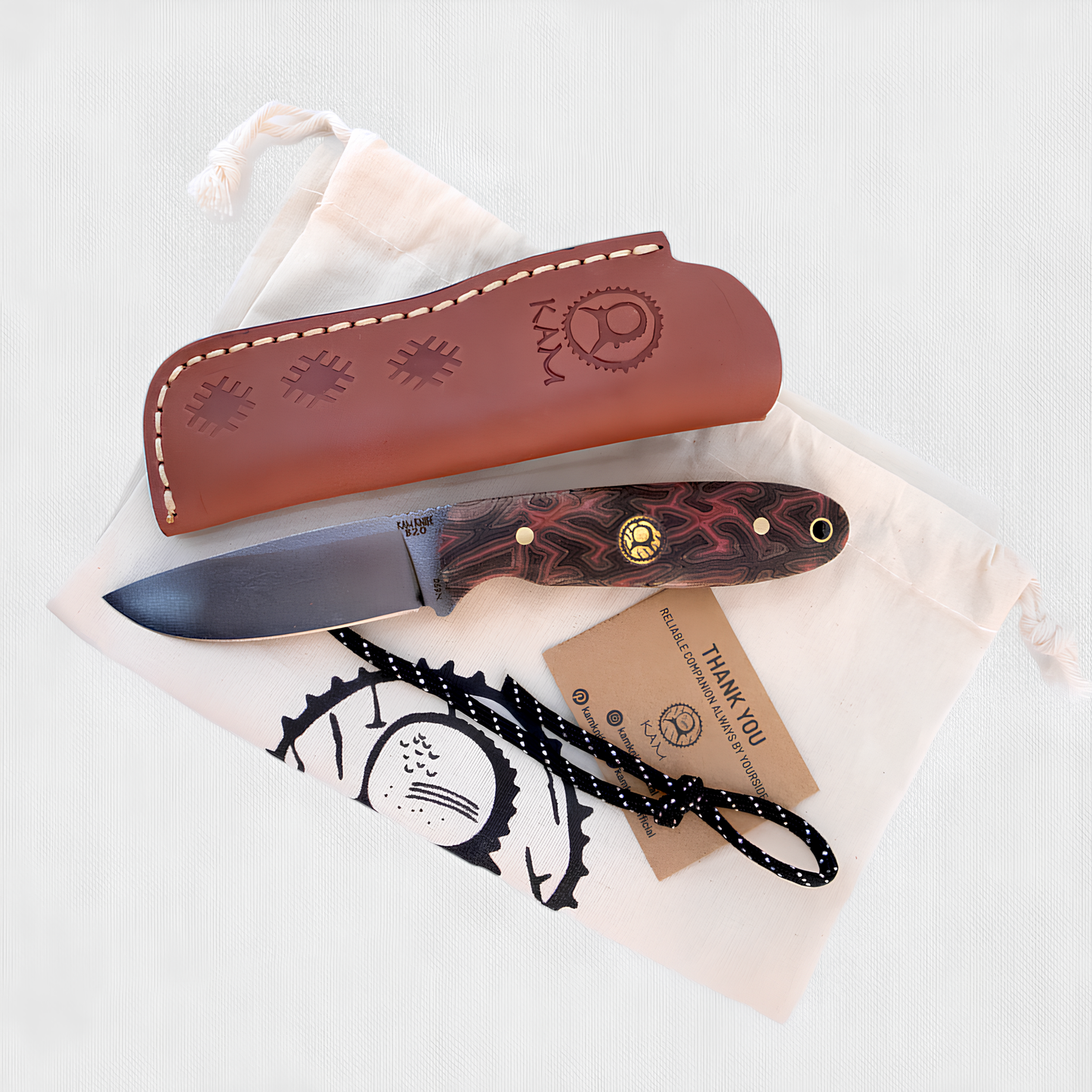 Kam Knife - B20 - N690 Steel - Orange G Micarta Handle - Fixed Blade