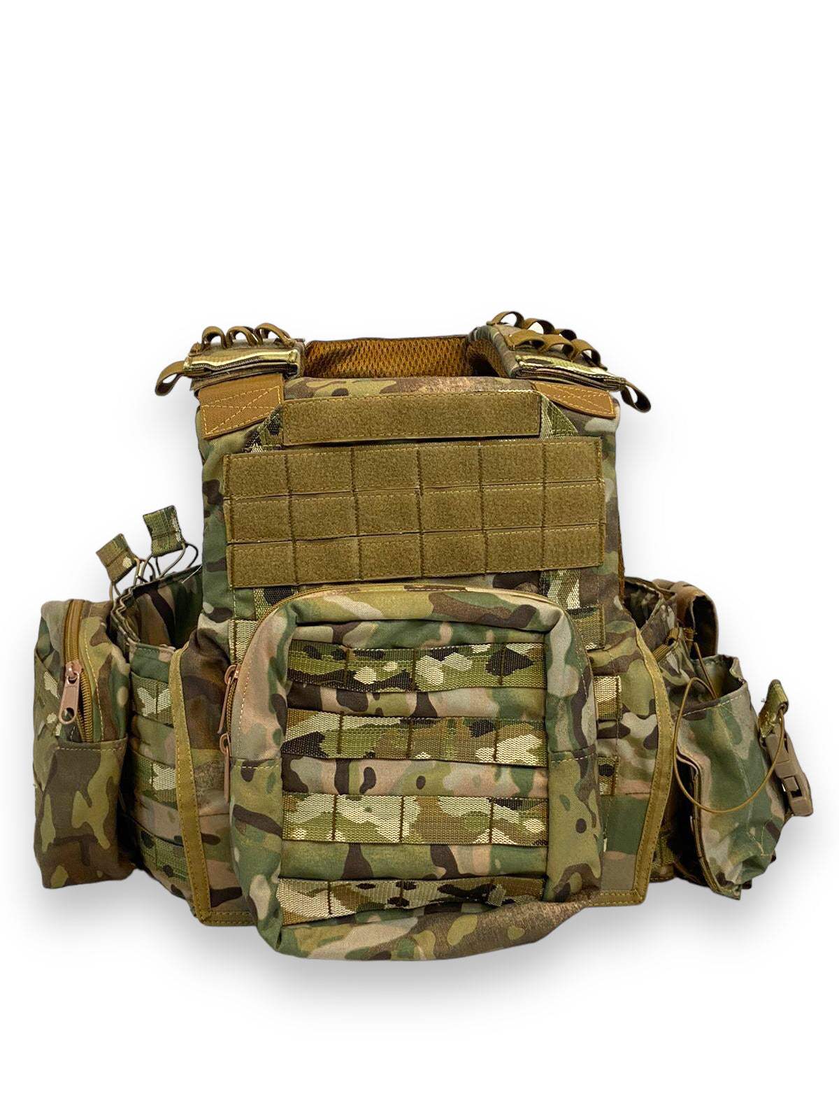 10 pcs Ballistic Plate Carrier Vest Multicam with MOLLE pouches and emergency handle.