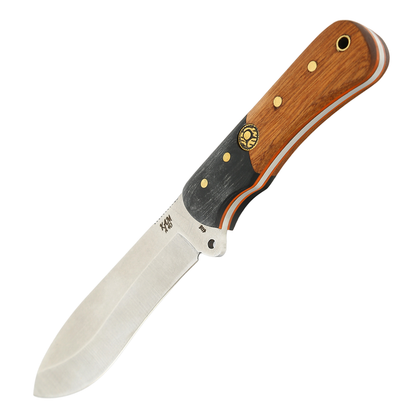 Kam Knife - A40 - 4116 Steel - Maun Wood Black and Brown Handle - Fixed Blade