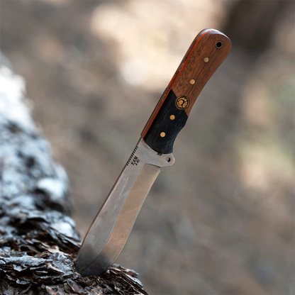 Kam Knife - A40 - 4116 Steel - Maun Wood Black and Brown Handle - Fixed Blade