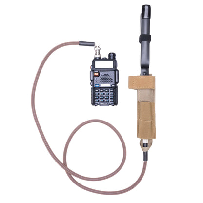 Durable BNC antenna relocation cable with protective sleeve for tactical and outdoor radio communication.