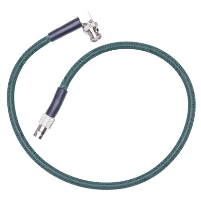 Durable BNC antenna relocation cable with protective sleeve for tactical and emergency radio communication.