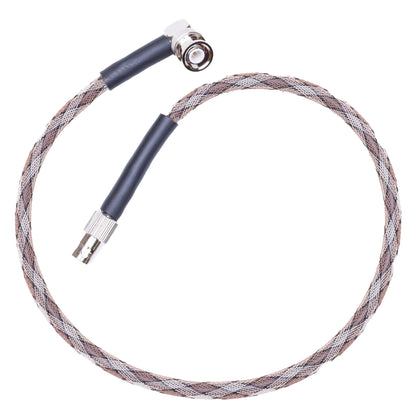 Durable BNC antenna relocation cable with protective sleeve for tactical and outdoor radio communication.