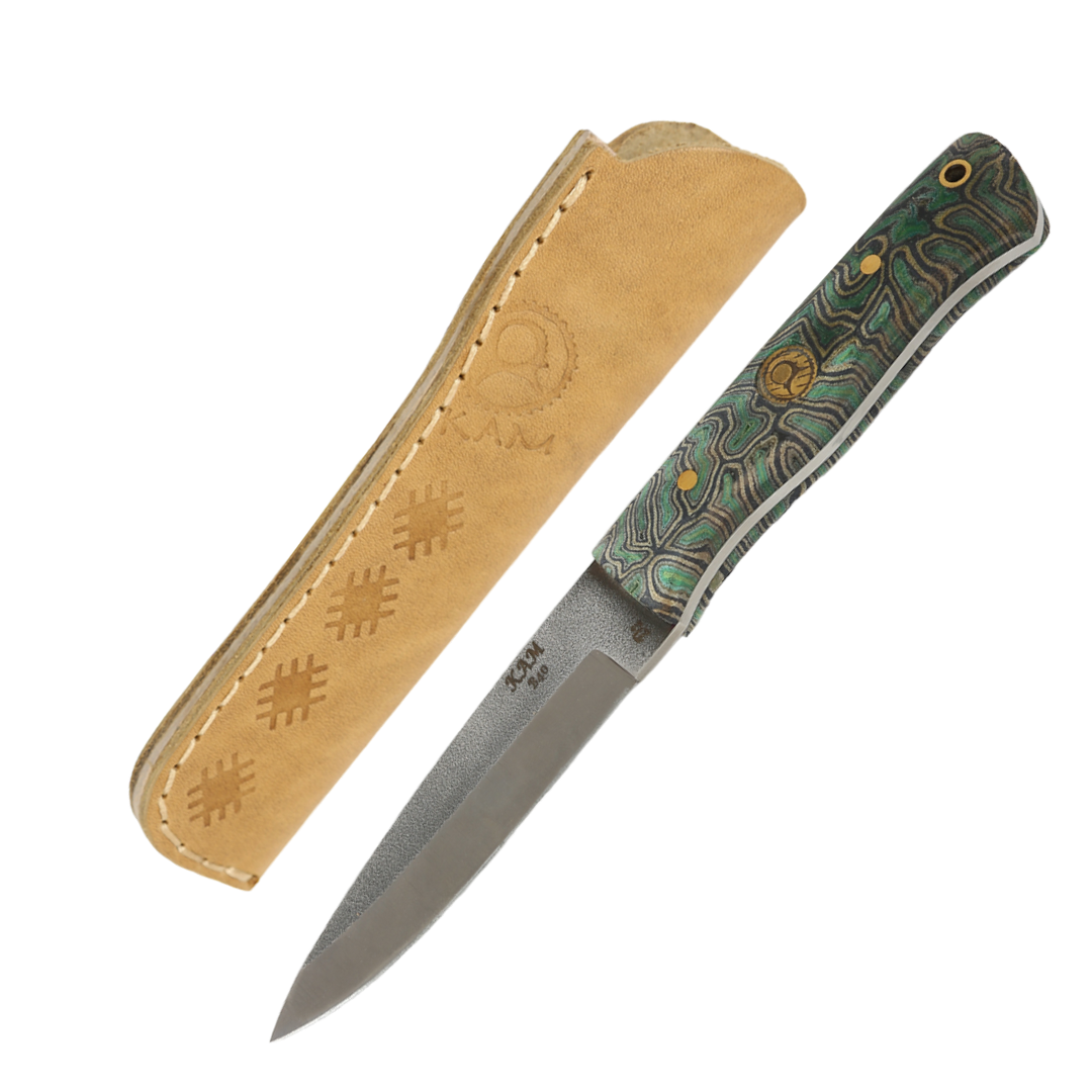 Kam Knife - B40 - D2 Steel - Green G Micarta Handle - Fixed Blade