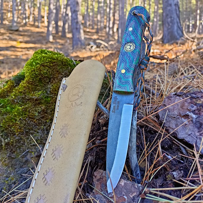 Kam Knife - B40 - D2 Steel - Green G Micarta Handle - Fixed Blade