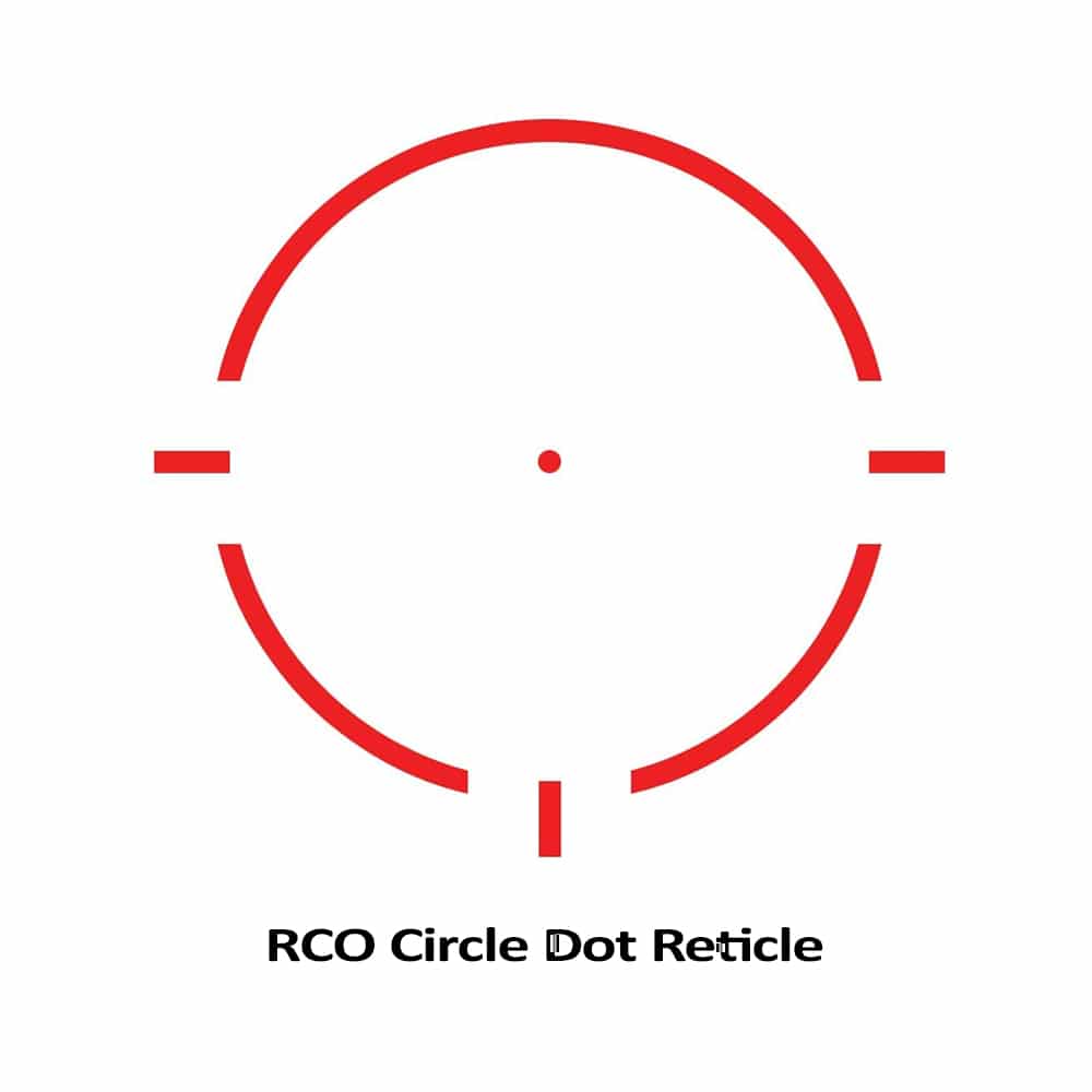 RCO™ Red Dot Sight with Circle Dot Reticle for fast target acquisition.