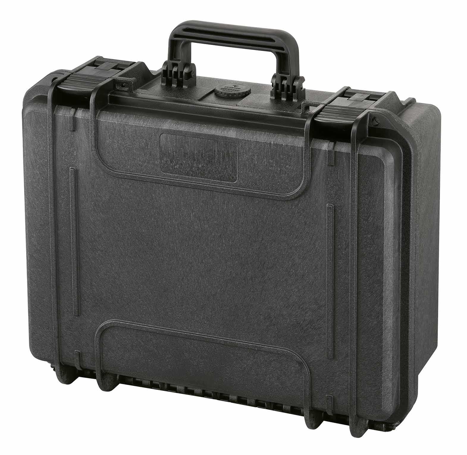 Durable black Doro D1510-6 case with sturdy handle and double latches, 16.25" x 13.5" x 6.75".