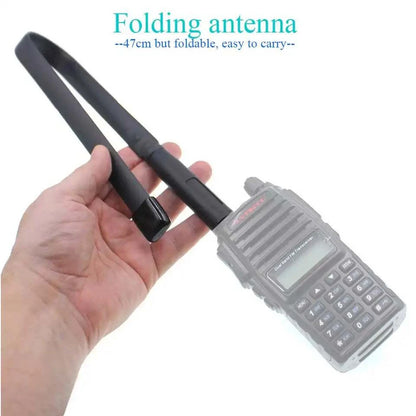 Dual Band Folding Tactical Antenna SMA Female for Baofeng Radios, foldable and easy to carry.