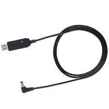 USB charging cable with LED indicator for Baofeng UV5R extended batteries, fast and reliable charging accessory.