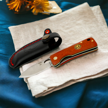 Kam Knife – J10 - 4116 Steel - Red Inlay Handle - Pocket Knife