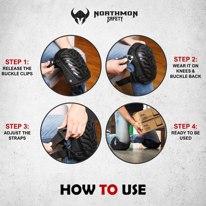 How to use Northmon Safety Professional Work Knee Pads with heavy-duty foam padding and gel cushion.