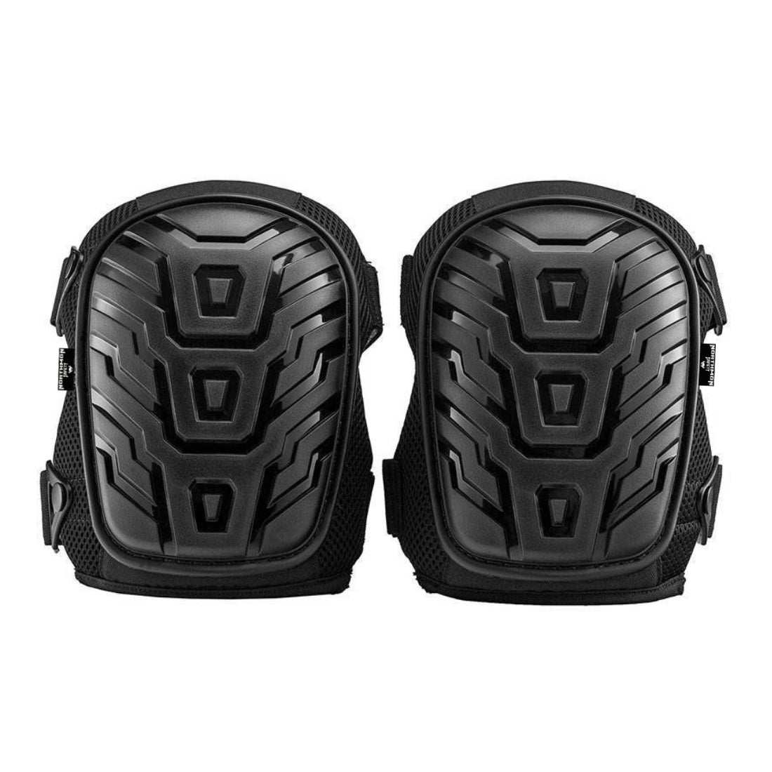 Professional work knee pads with heavy-duty non-skid PVC, foam padding, comfort gel cushion, and adjustable straps for protection and comfort.