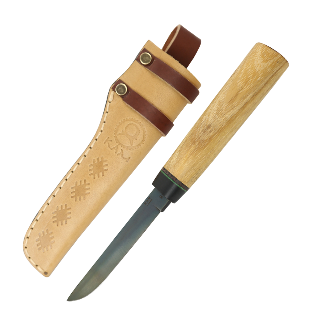 Kam Knife – P10 - Carbon Steel - Accacia Wood Handle - Fixed Blade Flat