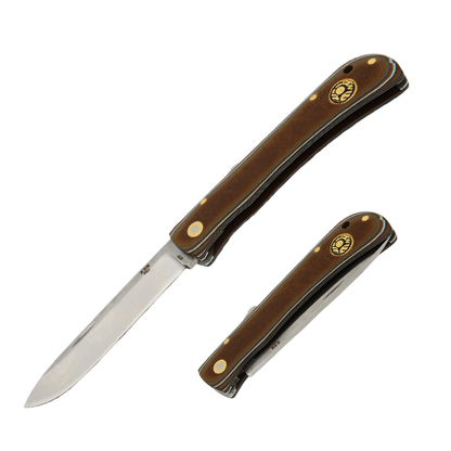 Kam Knife PR77 with 4116 Steel Blade and Micarta Handle - Versatile Black Lock Pocket Knife for Outdoor Use