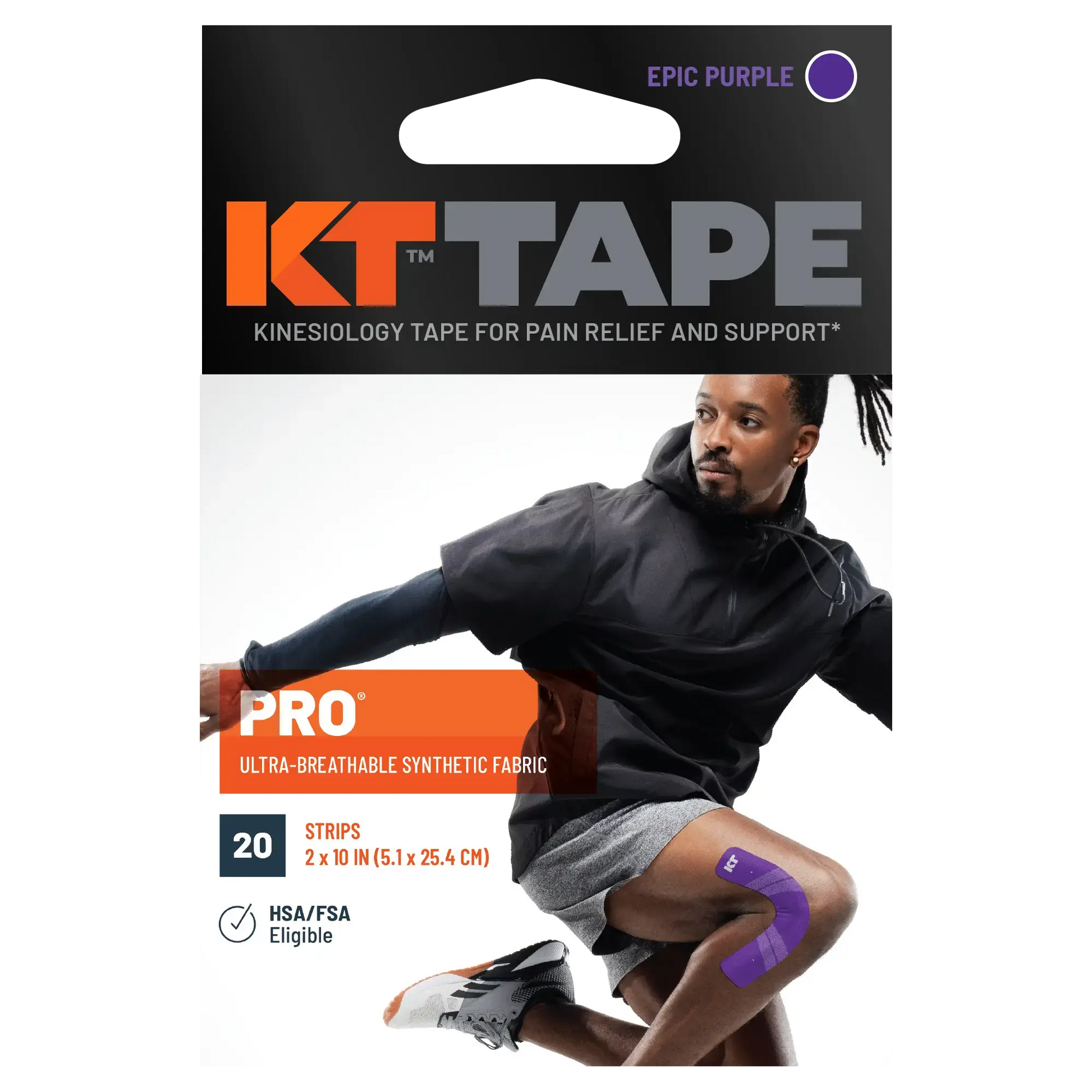 KT Tape Pro sports tape in box, epic purple.