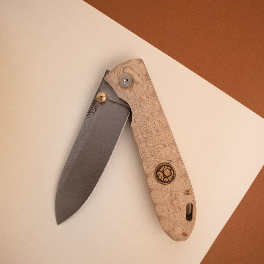 Kam Knife - T20 - D2  Steel - Oak Handle - Pocket Knife