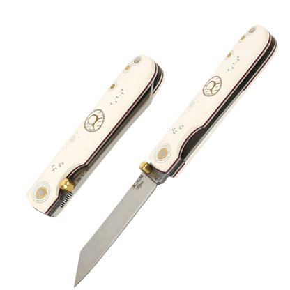 Kam Knife – T30 - D2 Steel - Katsu White Handle - Pocket Knife