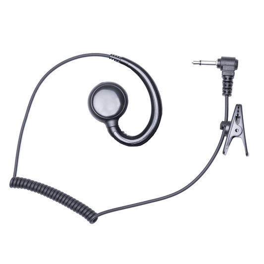 Single ear earpiece for SMC cable use without hearing protection.