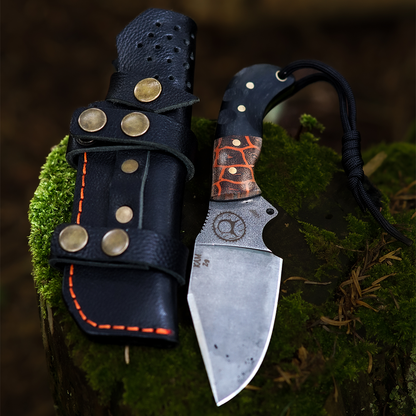 Kam Knife - Z9 - N690 Steel - Orange G Micarta Black Handle - Fixed Blade