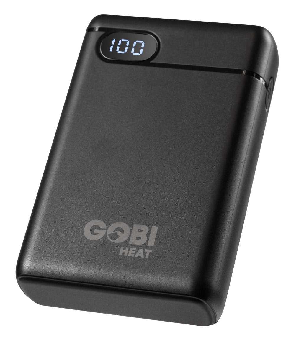 Additional/Replacement Basecamp Base Layer Battery, 10000 mAh USB, black, with digital display, compatible with Gobi Heat apparel.