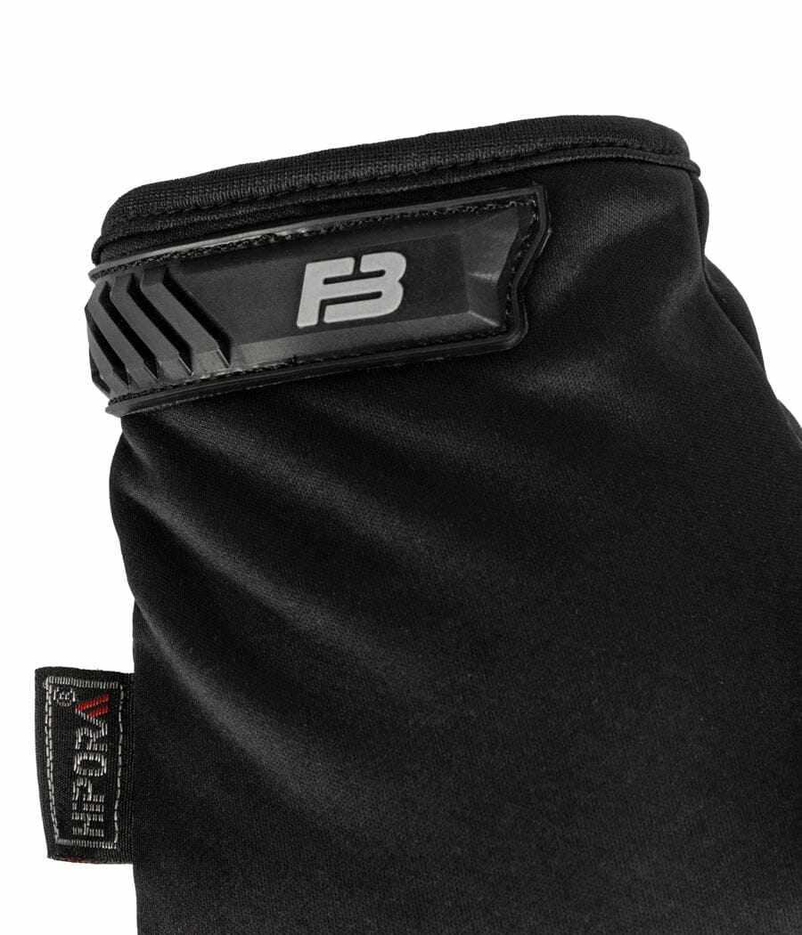 Close-up of black Agent Gloves 2.0 Elite showcasing the sleek design and secure wrist fastener.