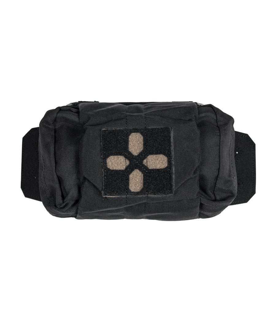 Apollo Rapid Access Individual First Aid Kit (IFAK) Pouch with Molle attachment, tactical design, black, 8" x 5" x 3".