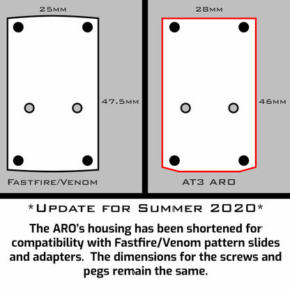 Comparison of ARO Micro Red Dot Reflex Sight with Fastfire/Venom mounting pattern.