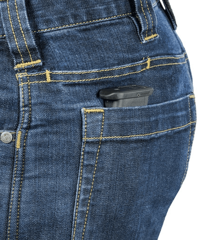 Asset Tactical Jeans with pistol magazine holder in rear pocket.