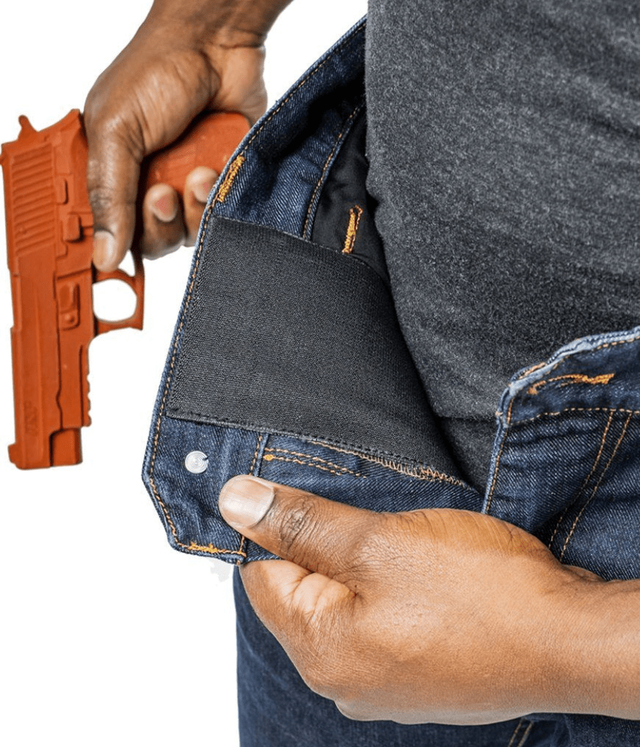 Asset Tactical Jeans with concealed carry pocket demonstration.