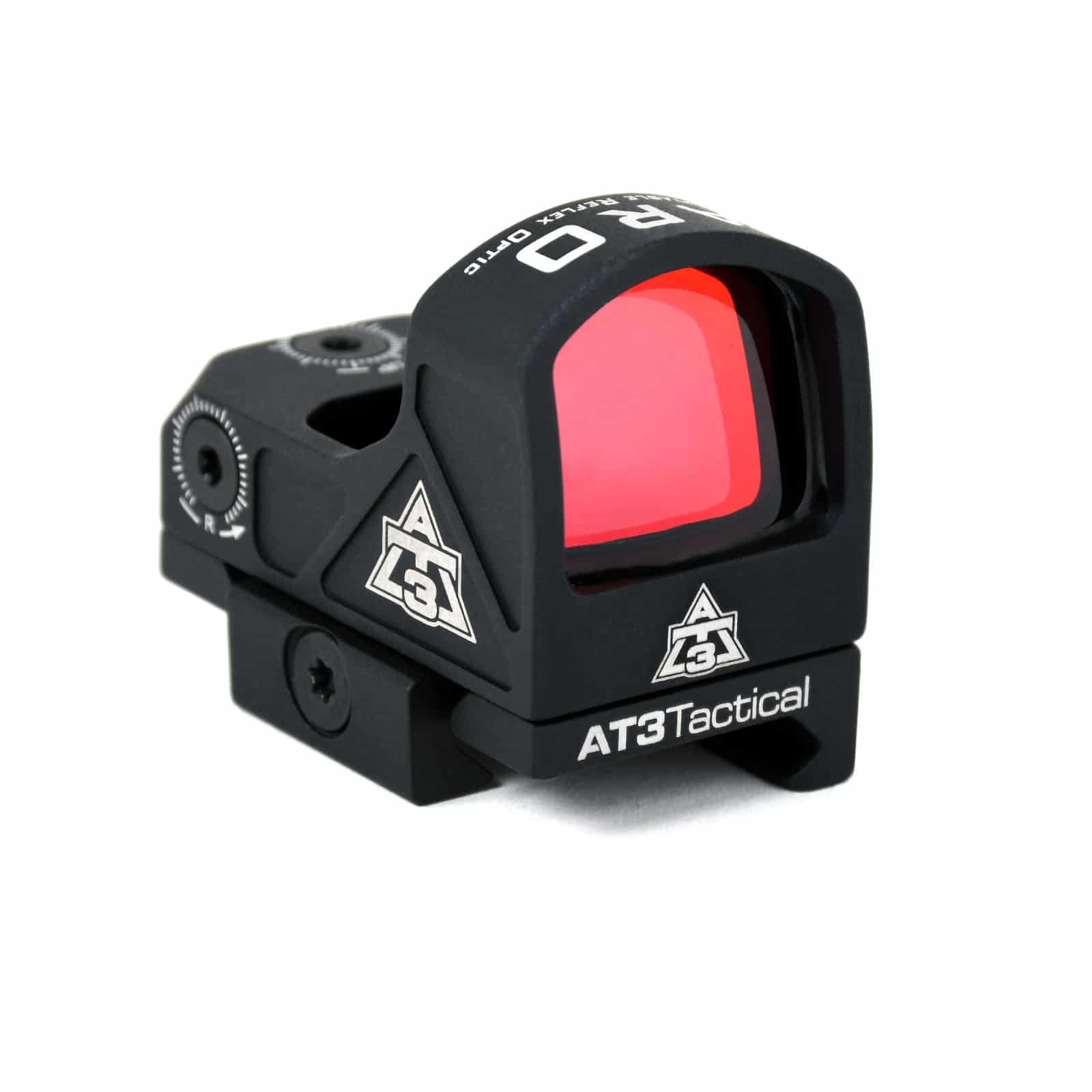 ARO™ Micro Red Dot Reflex Sight with Riser Mount, versatile and compact for rifles and pistols.