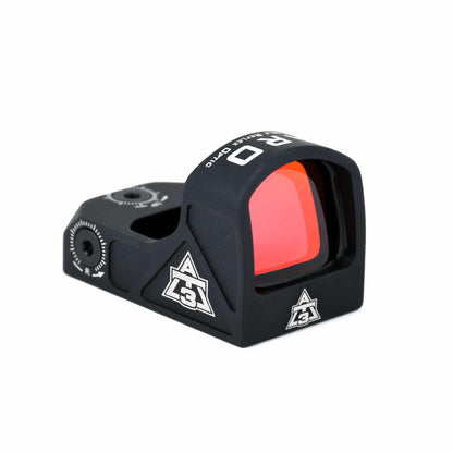 ARO™ Micro Red Dot Reflex Sight with Optional Riser Mount, compact and versatile optic for pistols, rifles, and shotguns.