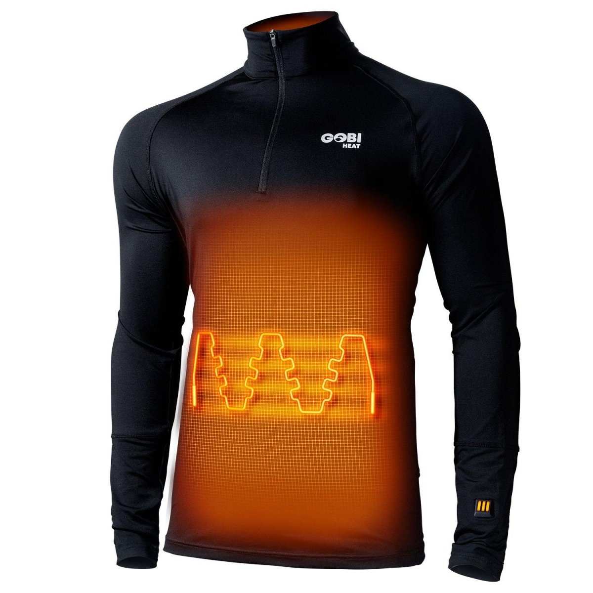 Basecamp men's heated base layer shirt with integrated heating system.