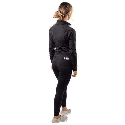 Basecamp Womens Heated Base Layer Shirt, integrated heating system, black, rear view