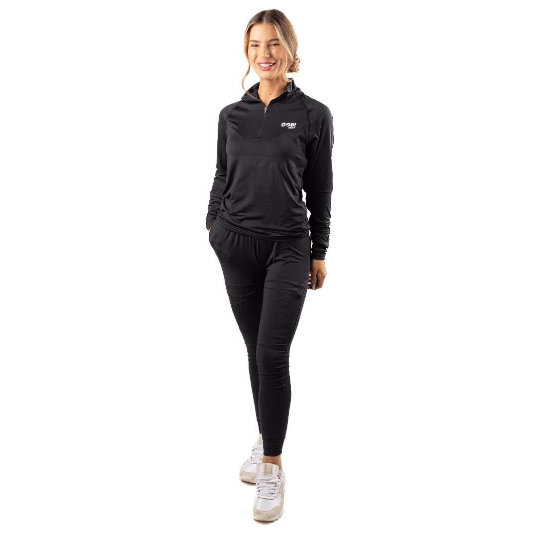 Basecamp Women's Heated Base Layer Shirt with integrated heating system and LED heat control.