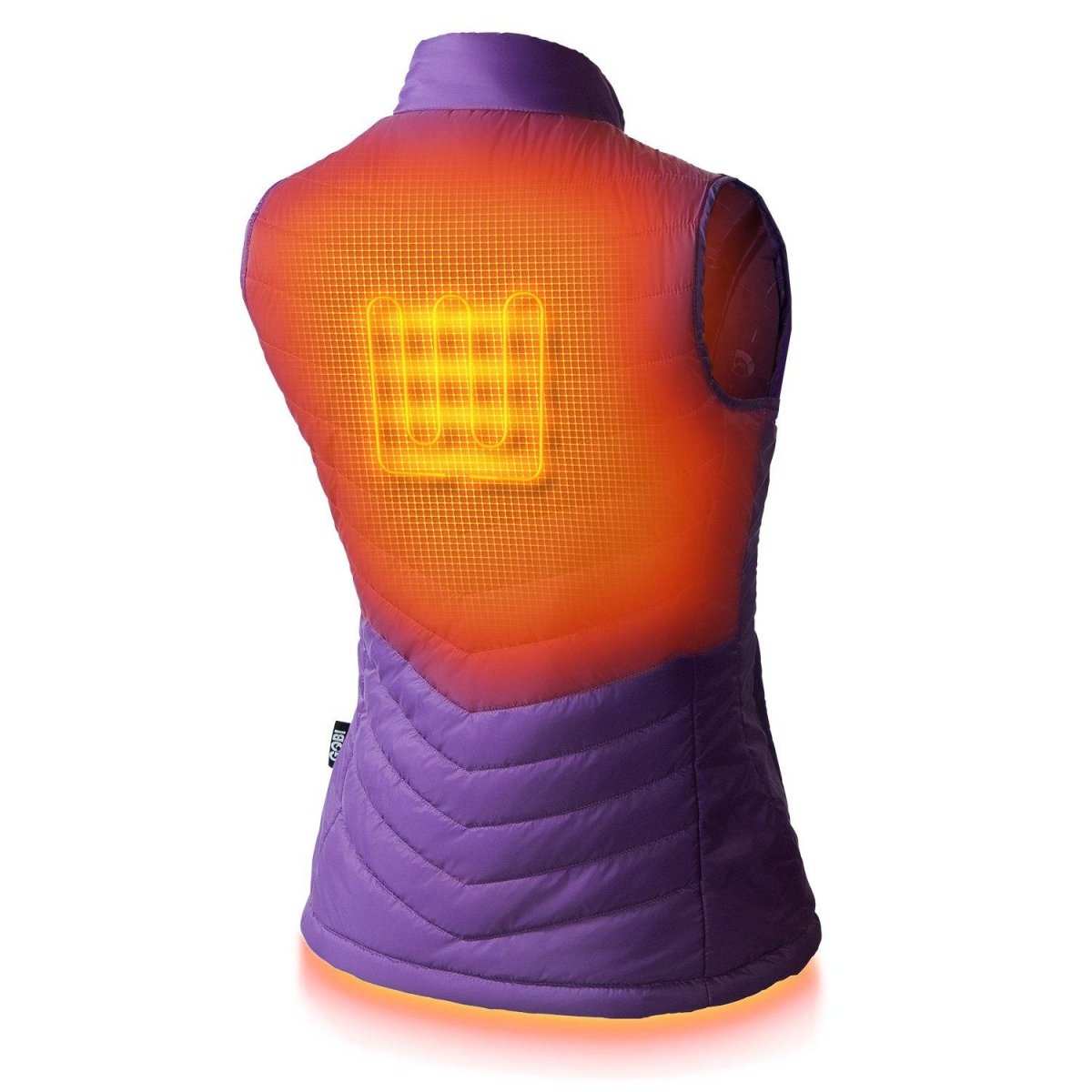 Dune Heated Vest for Women with Conductive Thread Heating Elements in Plum Color