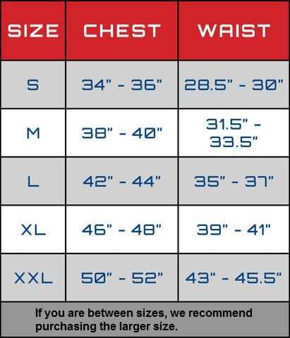 Size chart for Equinoxx K2 Dyna-Thermal shirt, showing sizes S to XXL with chest and waist measurements.