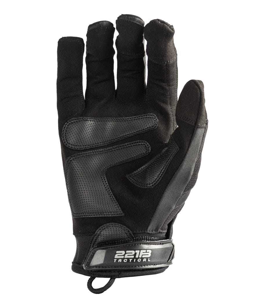 Exxtremity Patrol Gloves 2.0, high-quality nylon shell, synthetic-leather palm, designed for police officers, touchscreen compatible, black color.