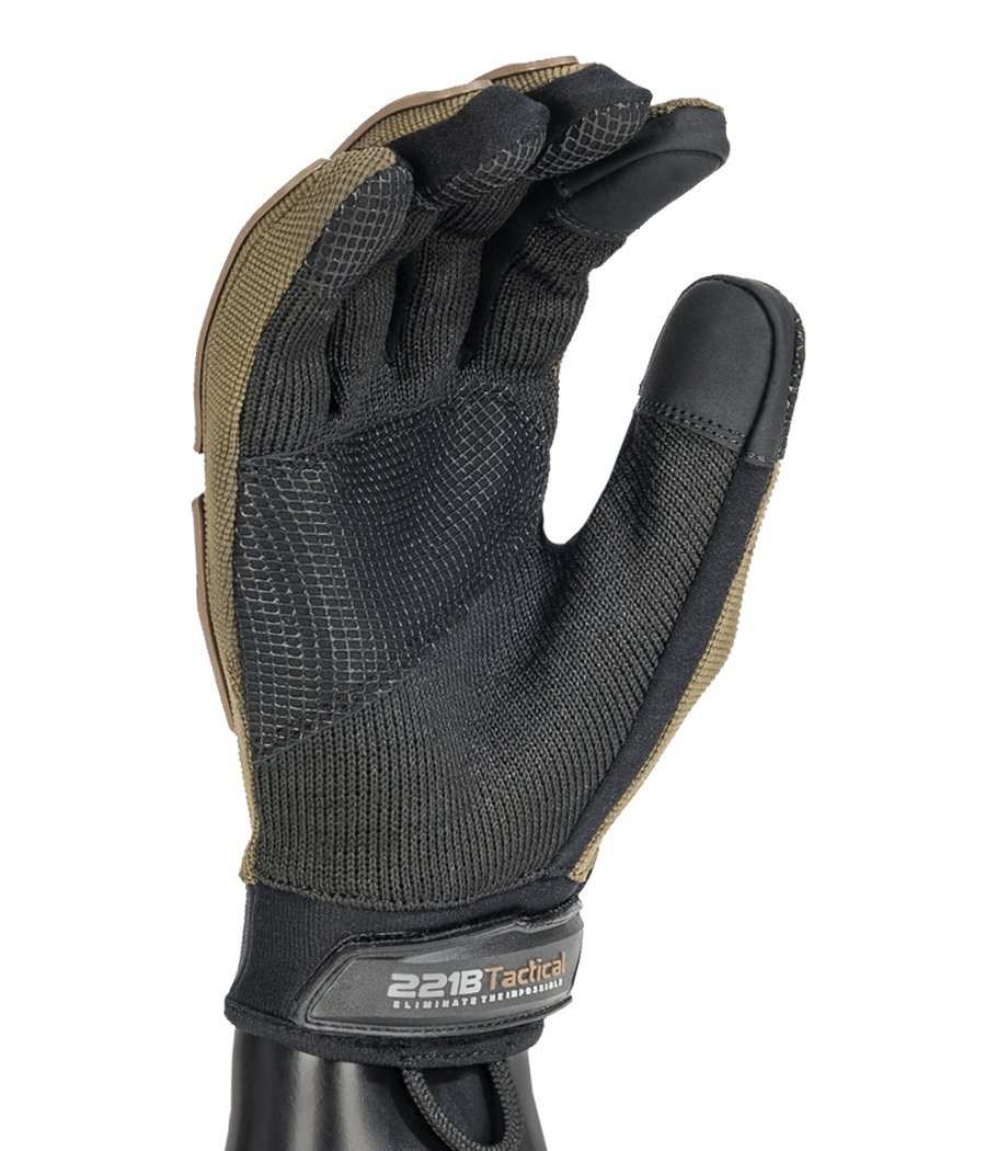 Tactical Gladiator Gloves with cut-resistant HPX palms and touchscreen capability.