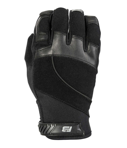 Hero Gloves 3.0 black glove with leather and mesh design, full-finger protection, and reinforced seams.